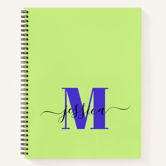 Limones und Lila Personalisiertes Monogramm-Notebo Notizbuch (Vorderseite)