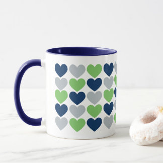 Limones und Marine-Blau-Herz-Kaffee-Tasse Tasse