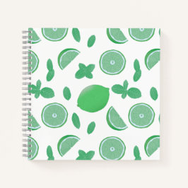 Limones und mintenförmiges botanisches Notebook Notizbuch