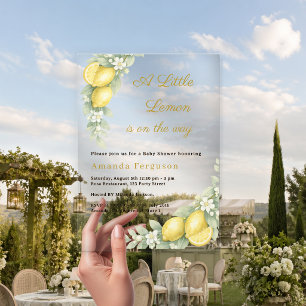 Limonien-Sommergarten Luxus Baby Shower Acryleinladungen