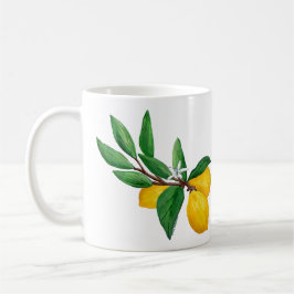 Limonienblatt-Wasserfarben-Design | Frischer Zitru Kaffeetasse