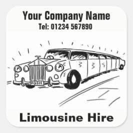 Limousine Autovermietung Quadratischer Aufkleber
