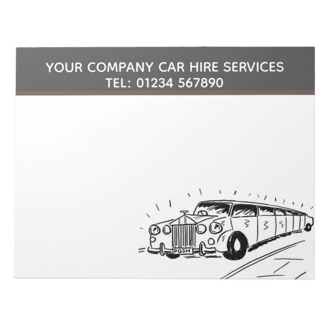 Limousine Autovermietung Service Cartoon für indiv Notizblock (Vorderseite)