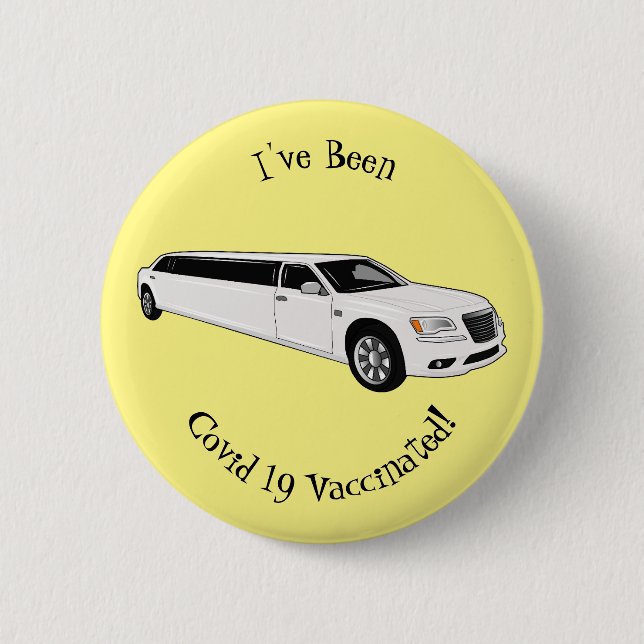 Limousine-Cartoon-Abbildung Button (Vorderseite)