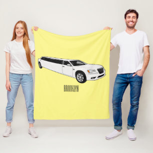 Limousine-Cartoon-Abbildung Fleecedecke