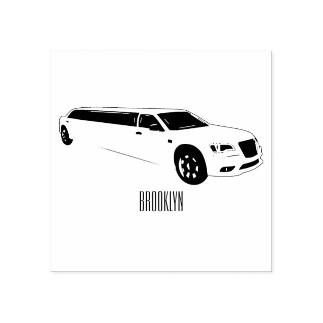 Limousine-Cartoon-Abbildung Gummistempel (Prägung)