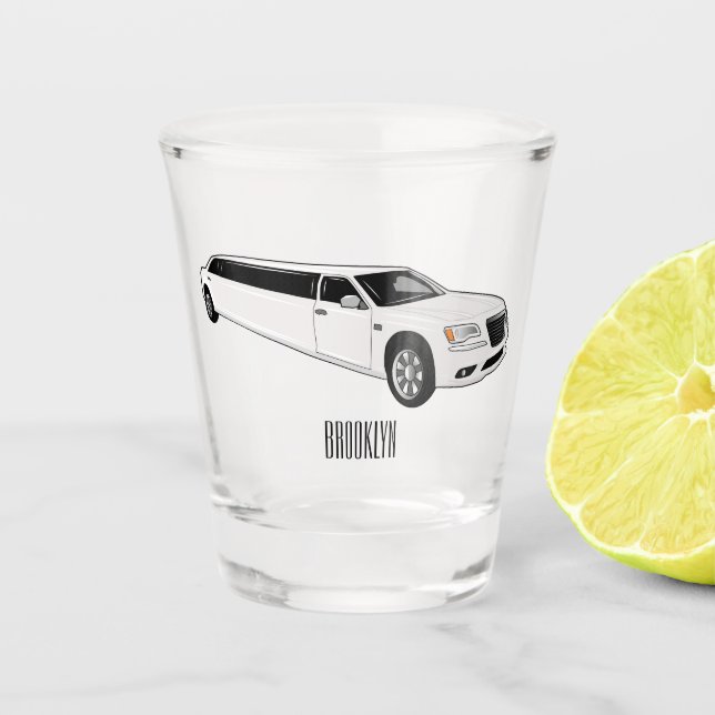 Limousine-Cartoon-Abbildung Schnapsglas (Vorderseite)