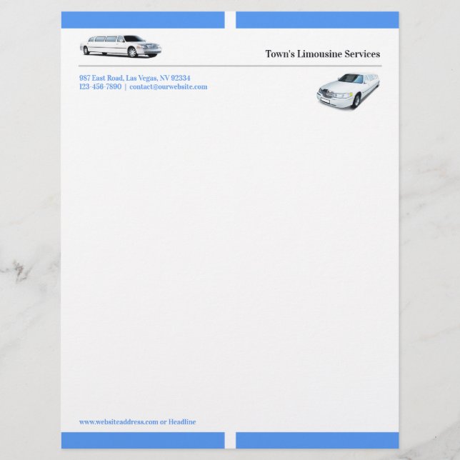 Limousine Letterhead Briefkopf (Vorderseite)