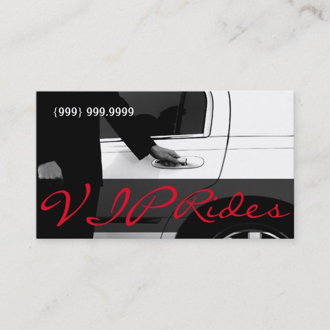 Limousine Limo Car Services Fahrerkarte Visitenkarte (Vorderseite)