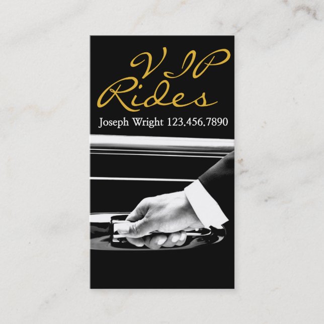 Limousine Limo Car Services Fahrerkarte Visitenkarte (Vorderseite)