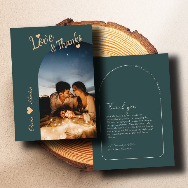 Limousine Modern Arch Foto Elegante Hochzeit Dankeskarte (Von Creator hochgeladen)