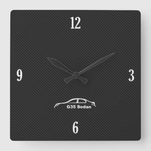 LimousineG35 brushstroke-Logo Quadratische Wanduhr