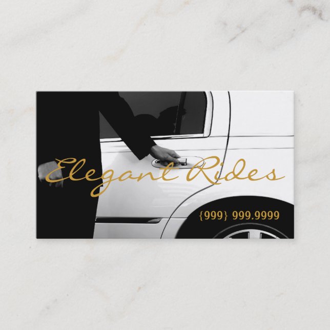 Limousinen Limo Car Services Treiber-Visitenkarte Visitenkarte (Vorderseite)
