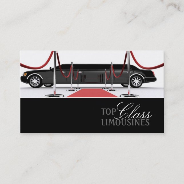 Limousinen, Limo-Services, Fahrerkarte Visitenkarte (Vorderseite)