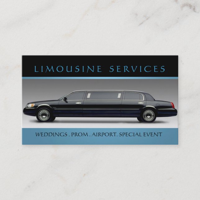 Limousinen, Limo-Services, Fahrerkarte Visitenkarte (Vorderseite)