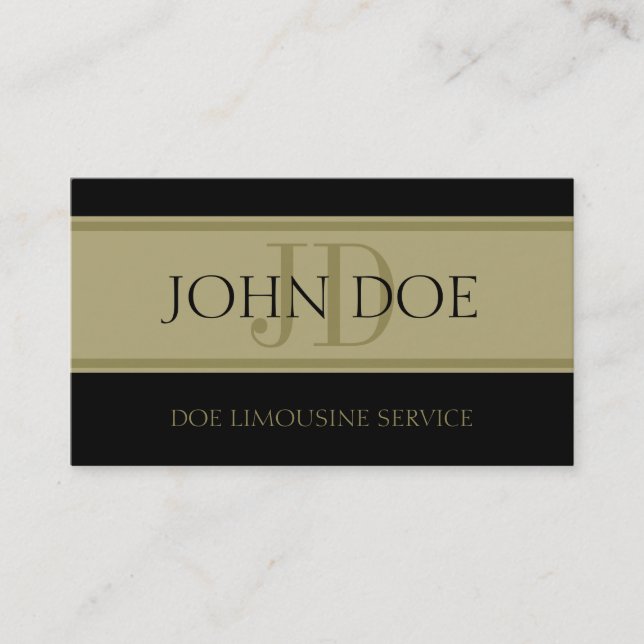 Limousinen-Service-Goldbuchstaben Visitenkarte (Vorderseite)