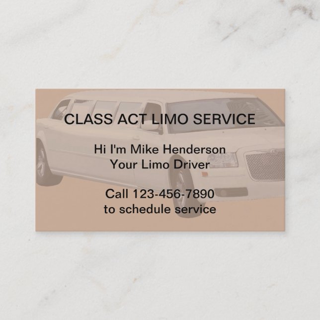Limousinen-Service-Taxi-Visitenkarten Visitenkarte (Vorderseite)