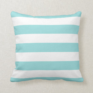 Limpet-Muschel-Aqua u. Weiß Striped Kissen