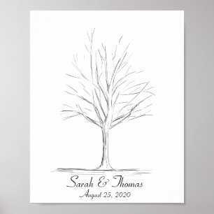 Lin Art Zeichnend Fingerprint Tree Poster