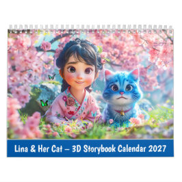 Lina & ihre Katze – 3D-Geschichtenbuch-Kalender 20 Kalender