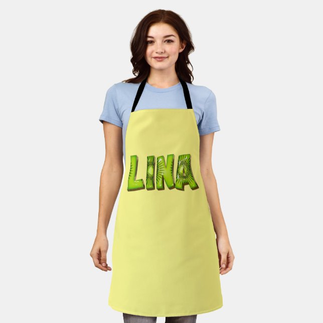 Lina Name Kiwi Design Küchenschürze Schürze (Getragen)