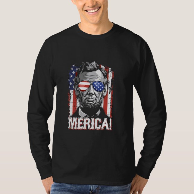 Lincoln 4. Juli Merica Abe Boys Männer Frauen Amer T-Shirt (Vorderseite)