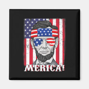Lincoln 4. Juli Merica American Flag Boys Kids Magnet