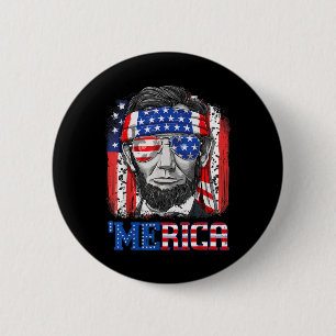 Lincoln 4. Juli Merica Männer Frauen amerikanische Button
