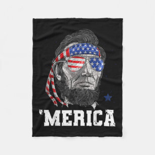 Lincoln 4. Juli Merica Männer Frauen amerikanische Fleecedecke