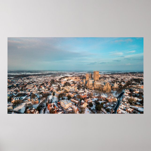 Lincoln Cathedral Winter Scene, UK Poster (Vorne)