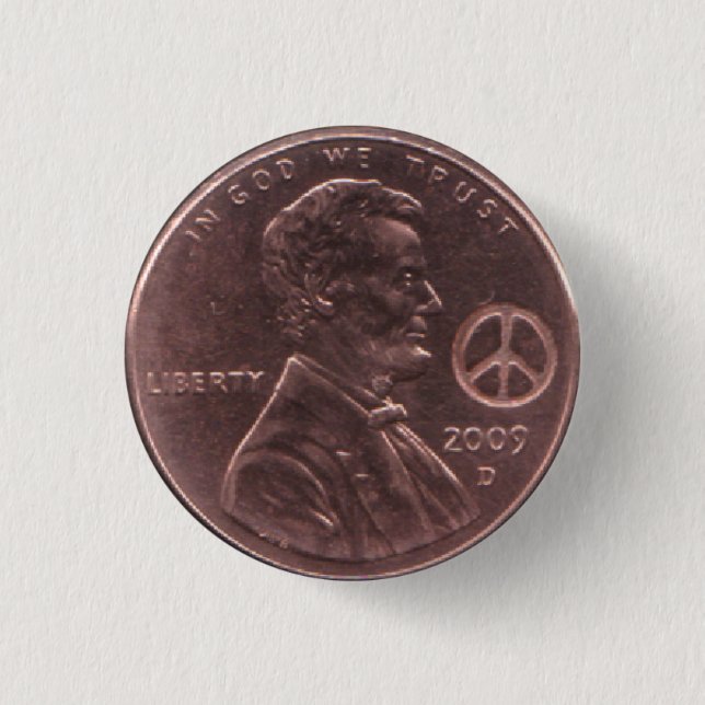 Lincoln-Cent FRIEDENShippie-Geburts-Jahr-Knopf Button (Vorderseite)