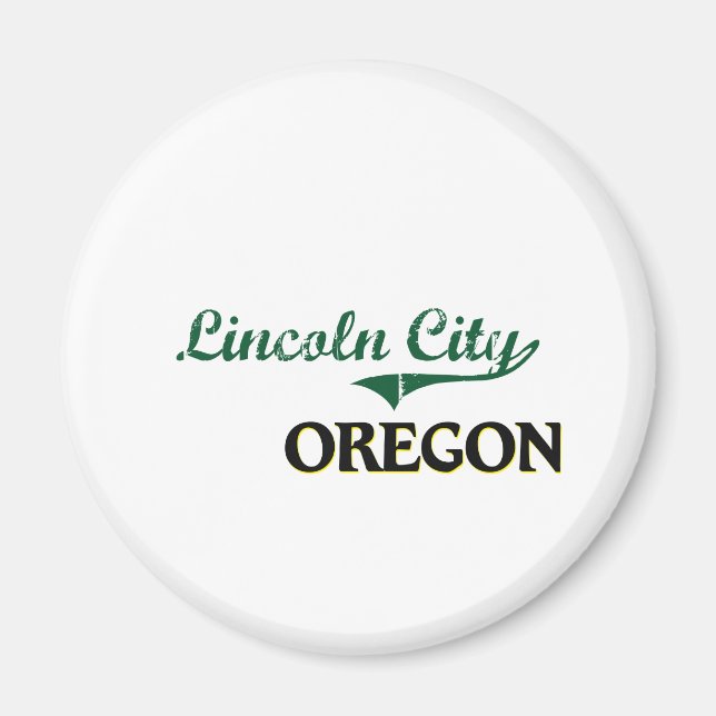 Lincoln City Oregon Classic Design Magnet (Vorne)