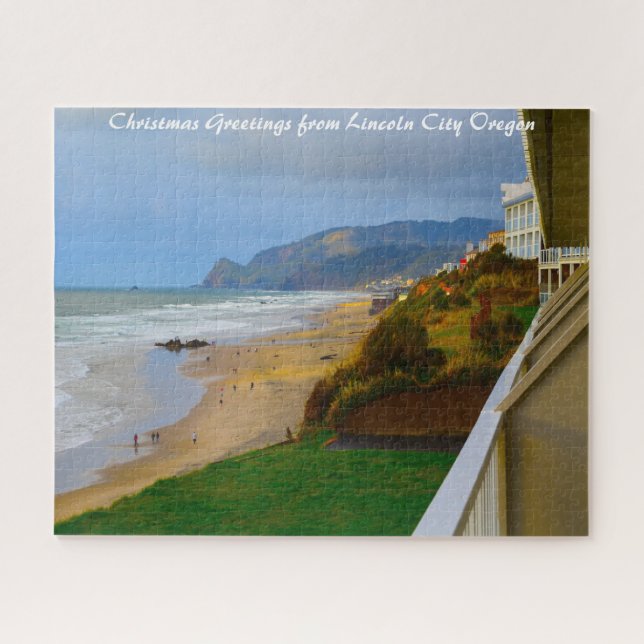 Lincoln City Oregon. Weihnachtsgrüße (Horizontal)