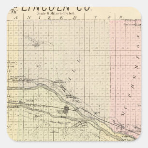 Lincoln County, Nebraska Quadratischer Aufkleber