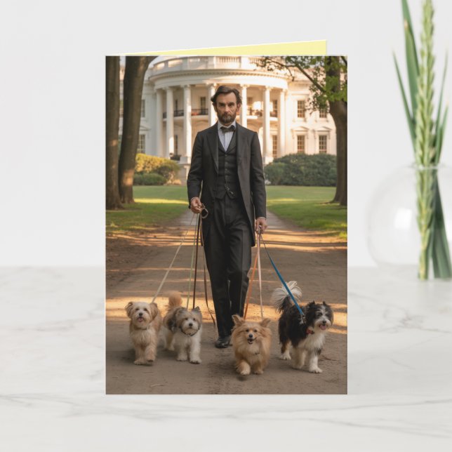 Lincoln führt den Hund Karte (Vorderseite)