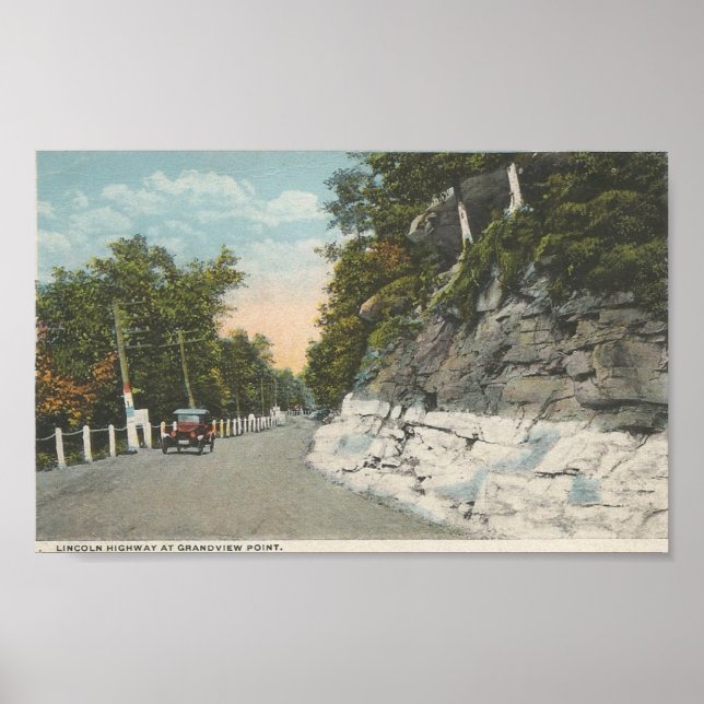 Lincoln Highway at Grandview Point Postkarte Poster (Vorne)