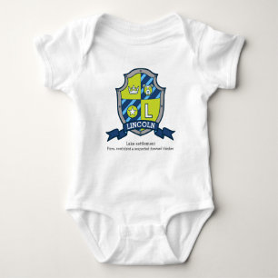 Lincoln Jungs Name bedeutet Buchstabe L Wappen Baby Strampler