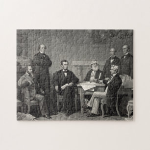 Lincoln liest die Emanzipationsproklamation