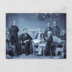 Lincoln liest die Emanzipationsproklamation Postkarte