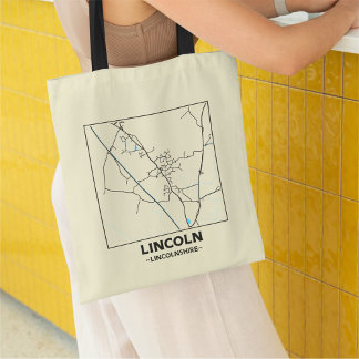 Lincoln, Lincolnshire City Map Tote Bag