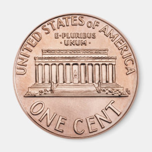 Lincoln Memorial 2005 1 Kupfermünzegeld des Cents Magnet