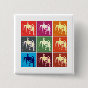 Lincoln Memorial Abstract Button