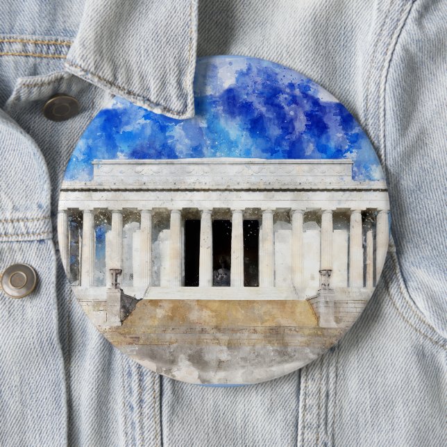 Lincoln Memorial Fassade in Aquarell Button (Beispiel)