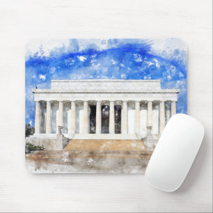 Lincoln Memorial Fassade in Aquarell Mousepad