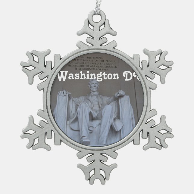 Lincoln Memorial Schneeflocken Zinn-Ornament (Vorderseite)
