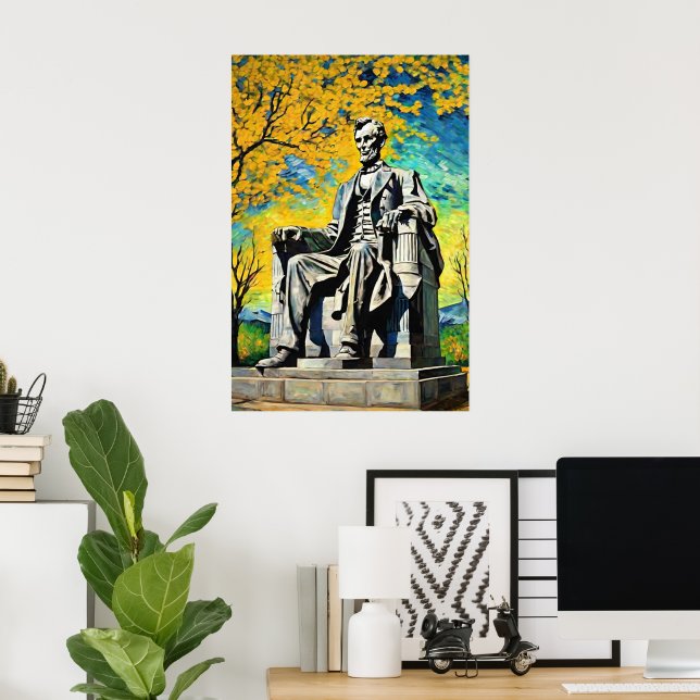 Lincoln Memorial Van Gogh Gemälde Style Art Poster (Heimbüro)