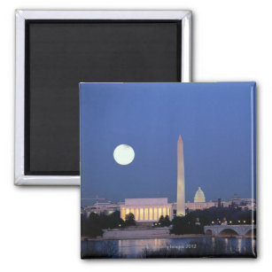 Lincoln Memorial, Washington Monument, USA Magnet