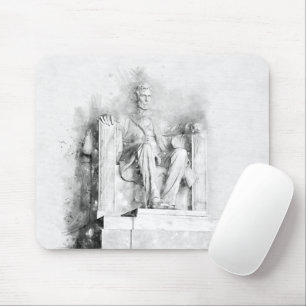 Lincoln Memorial Wasserfarbe und Bleistift gezeich Mousepad