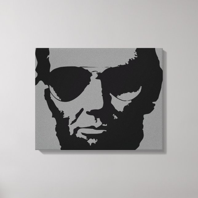 Lincoln mit Aviator-Sonnenbrille (schwarz) Leinwanddruck (Vorderseite)