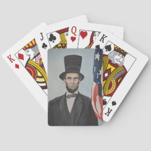 Lincoln mit Flag Portrait Spielkarten